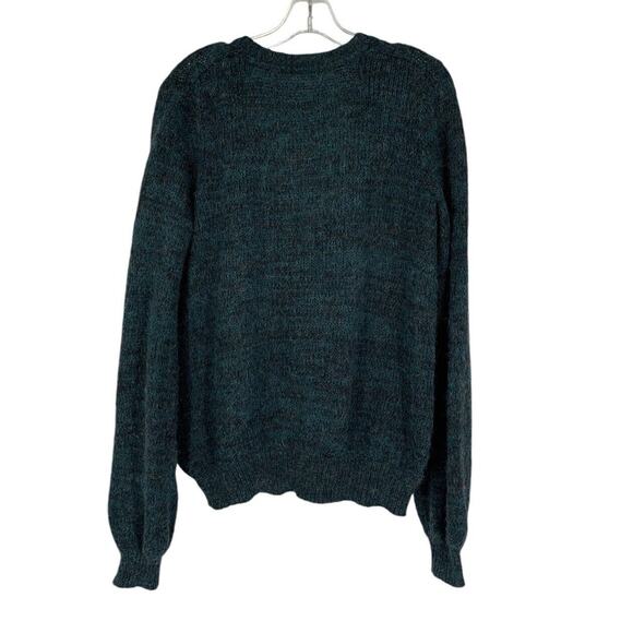 Free People Karina Green Faux Wrap Sweater Pullover Size Small Heathered - Picture 3 of 10